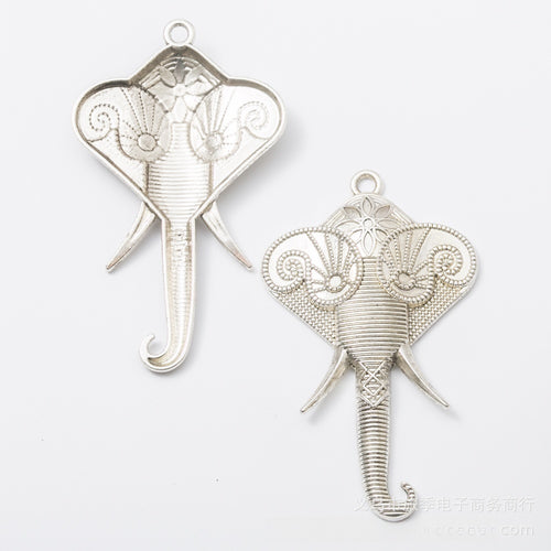 Zinc Alloy Elephant Head Charm Pendant No.467581 for DIY Necklace Bracelet Jewelry Making