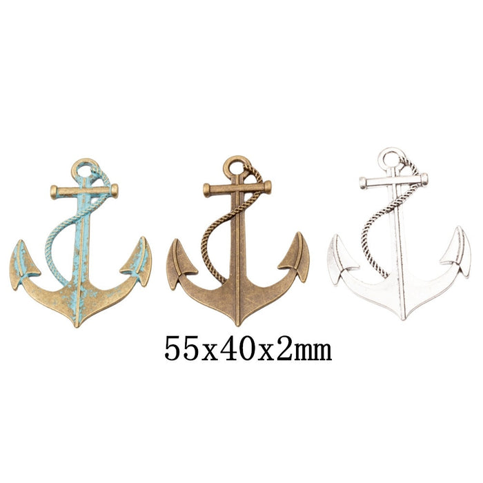 Zinc Alloy Anchor Charm Pendant No.718027 for DIY Necklace Bracelet Jewelry Making