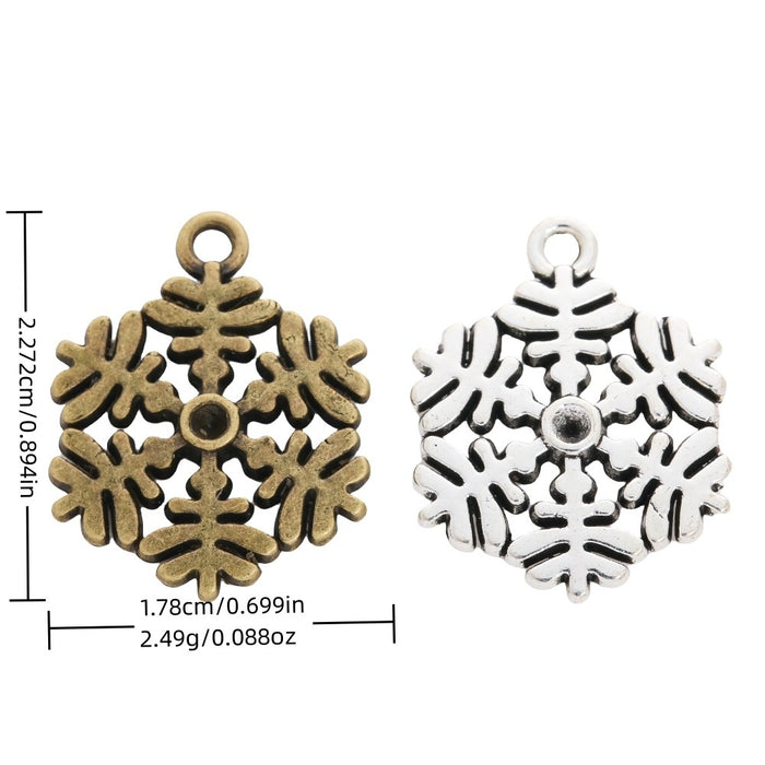 Zinc Alloy Snowflake Charm Pendant No.647809 for DIY Necklace Bracelet Jewelry Making