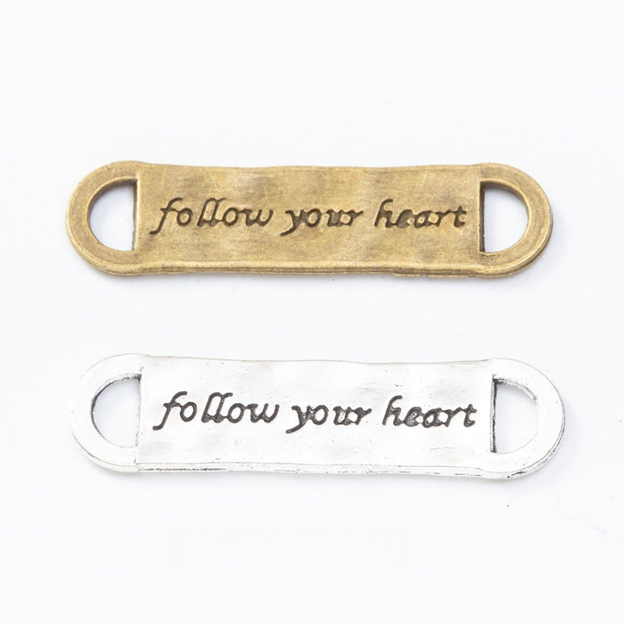 Zinc Alloy Follow Your Heart Jewelry Findings Accessories for DIY Jewelry Making