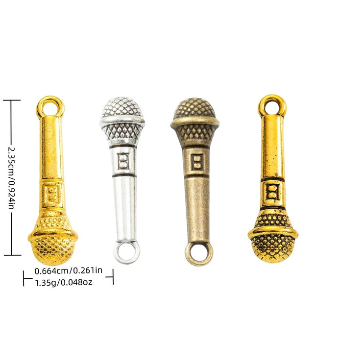 Zinc Alloy Microphone Charm Pendant for DIY Necklace Bracelet Jewelry Making