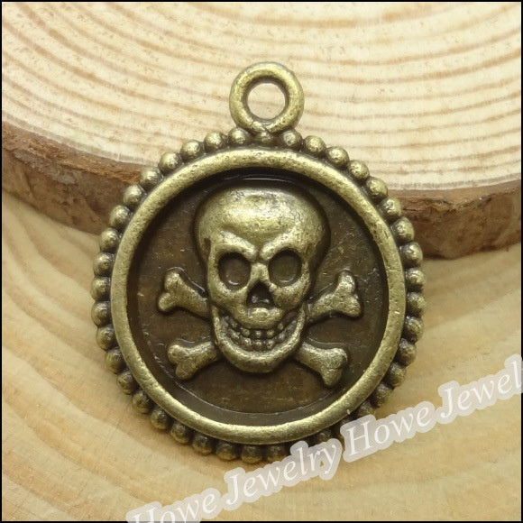 Antique Bronze Zinc Alloy Skull Charm Pendant for DIY Necklace Bracelet Jewelry Making