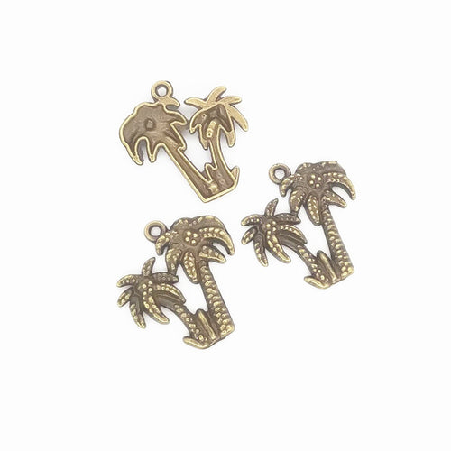 Zinc Alloy Palm Tree Charm Pendant for DIY Necklace Bracelet Jewelry Making