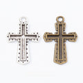 Zinc Alloy Cross Charm Pendant No.603813 for DIY Necklace Bracelet Jewelry Making view 1