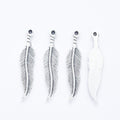 Zinc Alloy Feather Leaf Charm Pendant No.284569 for DIY Necklace Bracelet Jewelry Making view 2