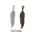 Zinc Alloy Feather Leaf Charm Pendant No.284569 for DIY Necklace Bracelet Jewelry Making view 1