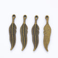 Zinc Alloy Feather Leaf Charm Pendant No.284569 for DIY Necklace Bracelet Jewelry Making view 3