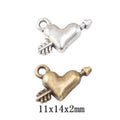 Zinc Alloy Arrow Heart Charm Pendant No.733760 for DIY Necklace Bracelet Jewelry Making view 1