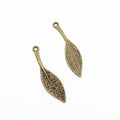 Zinc Alloy Leaf Charm Pendant No.326788 for DIY Necklace Bracelet Jewelry Making view 2
