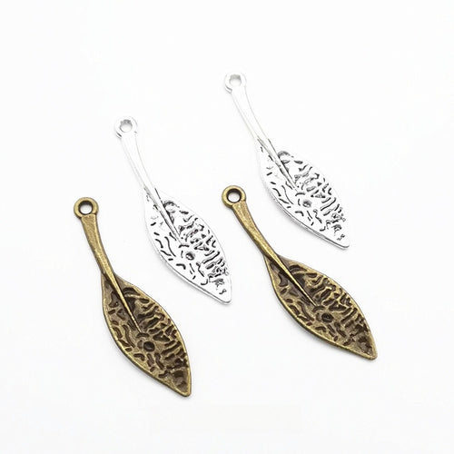 Zinc Alloy Leaf Charm Pendant No.326788 for DIY Necklace Bracelet Jewelry Making
