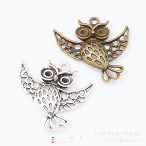Zinc Alloy Owl Charm Pendant No.490356 for DIY Necklace Bracelet Jewelry Making