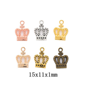 Zinc Alloy Crown Charm Pendant No.850615 for DIY Necklace Bracelet Jewelry Making