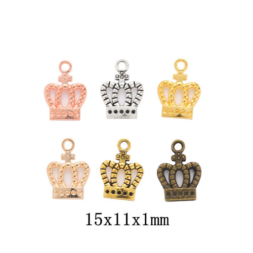 Zinc Alloy Crown Charm Pendant No.850615 for DIY Necklace Bracelet Jewelry Making