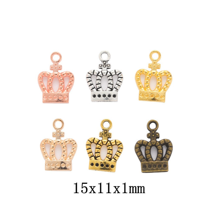 Zinc Alloy Crown Charm Pendant No.850615 for DIY Necklace Bracelet Jewelry Making