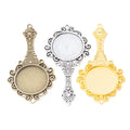 Zinc Alloy Round Mirror Charm Pendant for DIY Necklace Bracelet Jewelry Making view 5