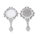 Zinc Alloy Round Mirror Charm Pendant for DIY Necklace Bracelet Jewelry Making view 3
