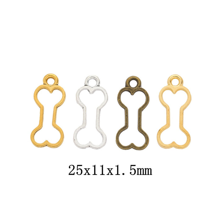 Zinc Alloy Dog Bone Charm Pendant for DIY Necklace Bracelet Jewelry Making