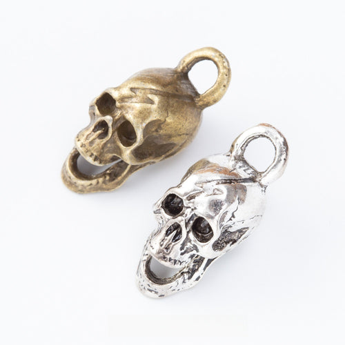 Zinc Alloy Skull Charm Pendant No.458475 for DIY Necklace Bracelet Jewelry Making