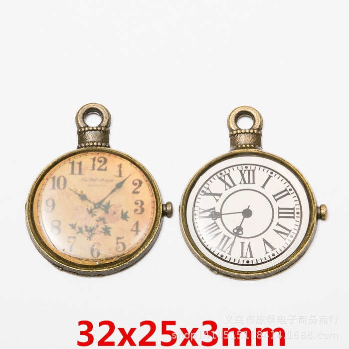 Zinc Alloy Clock Charm Pendant No.883809 for DIY Necklace Bracelet Jewelry Making
