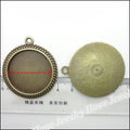 30mm Zinc Alloy Round Bezel Tray Charm Pendant for DIY Necklace Bracelet Jewelry Making view 3