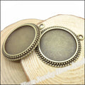 30mm Zinc Alloy Round Bezel Tray Charm Pendant for DIY Necklace Bracelet Jewelry Making view 4