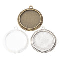 25mm Zinc Alloy Round Bezel Tray Charm Pendant for DIY Necklace Bracelet Jewelry Making view 5