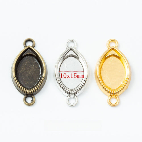 Zinc Alloy Oval Eye Bezel Charm Pendant for DIY Necklace Bracelet Jewelry Making