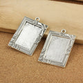 21x29mm Zinc Alloy Rectangle Bezel Charm Pendant for DIY Necklace Bracelet Jewelry Making view 4
