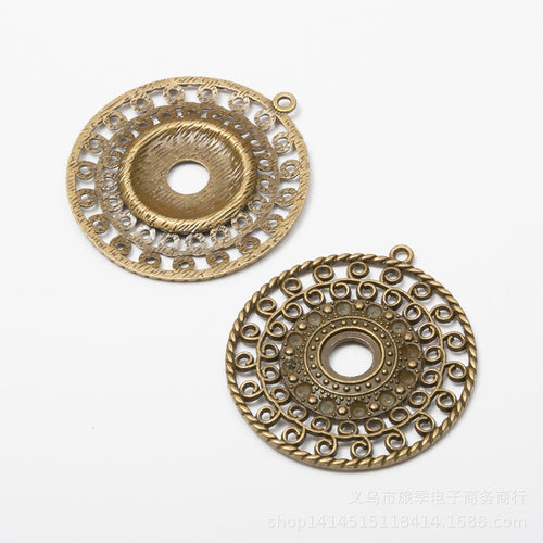 Zinc Alloy Circle Charm Pendant No.261938 for DIY Necklace Bracelet Jewelry Making