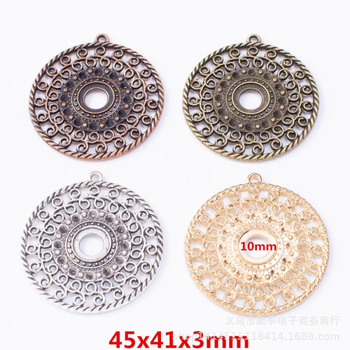 Zinc Alloy Circle Charm Pendant No.261938 for DIY Necklace Bracelet Jewelry Making