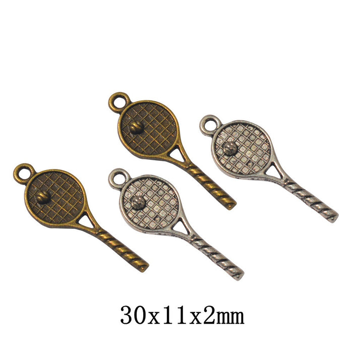 Zinc Alloy Badminton Racket Charm Pendant for DIY Necklace Bracelet Jewelry Making