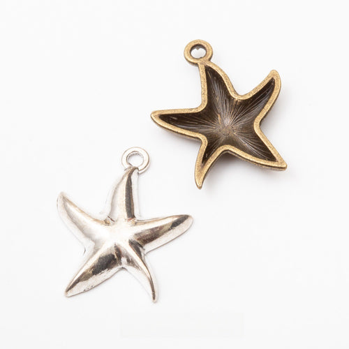 Zinc Alloy Starfish Charm Pendant No.820774 for DIY Necklace Bracelet Jewelry Making