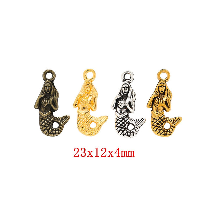 Zinc Alloy Mermaid Charm Pendant No.044816 for DIY Necklace Bracelet Jewelry Making