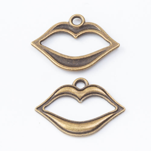Zinc Alloy Lips Charm Pendant for DIY Necklace Bracelet Jewelry Making