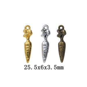 Zinc Alloy Carrot Charm Pendant No.008016 for DIY Necklace Bracelet Jewelry Making