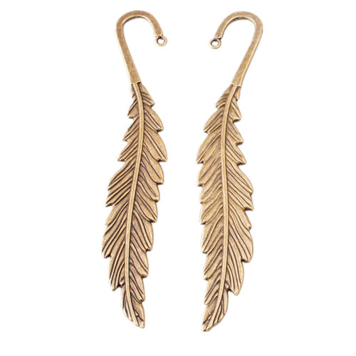 Zinc Alloy Leaf Bookmark Charm Pendant for DIY Necklace Bracelet Jewelry Making
