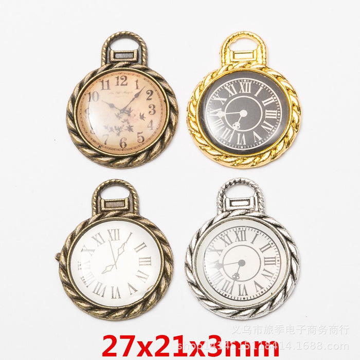 Zinc Alloy Clock Charm Pendant No.230588 for DIY Necklace Bracelet Jewelry Making