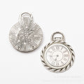 Zinc Alloy Clock Charm Pendant No.230588 for DIY Necklace Bracelet Jewelry Making view 2
