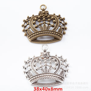 Zinc Alloy Crown Charm Pendant No.964904 for DIY Necklace Bracelet Jewelry Making