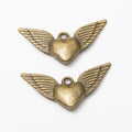 Zinc Alloy Winged Heart Charm Pendant No.904600 for DIY Necklace Bracelet Jewelry Making view 3