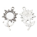 9mm Zinc Alloy Round Floral Bezel Charm Pendant for DIY Necklace Bracelet Jewelry Making view 3