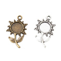 9mm Zinc Alloy Round Floral Bezel Charm Pendant for DIY Necklace Bracelet Jewelry Making view 4