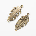 Zinc Alloy Feather Leaf Charm Pendant No.976457 for DIY Necklace Bracelet Jewelry Making view 2