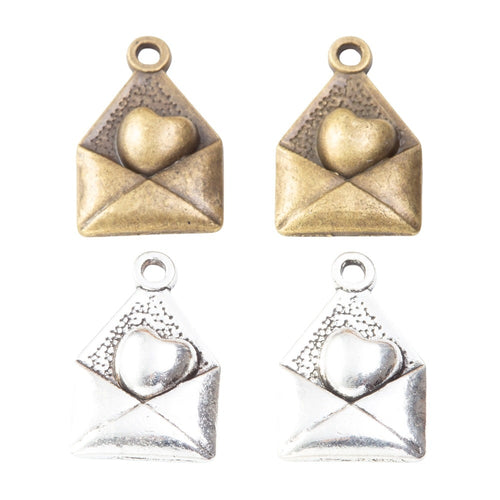Zinc Alloy Envelope Charm Pendant No.545455 for DIY Necklace Bracelet Jewelry Making