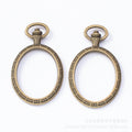 Zinc Alloy Oval Charm Pendant for DIY Necklace Bracelet Jewelry Making view 2