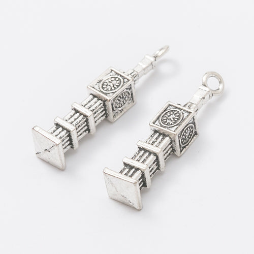 Zinc Alloy Clock Tower Charm Pendant for DIY Necklace Bracelet Jewelry Making
