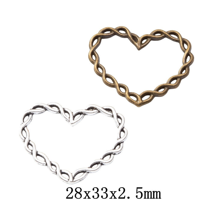 Zinc Alloy Heart Charm Pendant No.154781 for DIY Necklace Bracelet Jewelry Making