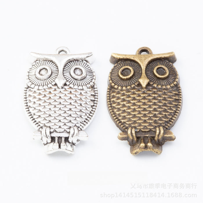 Zinc Alloy Owl Charm Pendant No.278005 for DIY Necklace Bracelet Jewelry Making