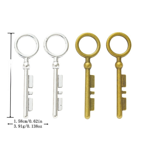 Zinc Alloy Key Charm Pendant No.477115 for DIY Necklace Bracelet Jewelry Making