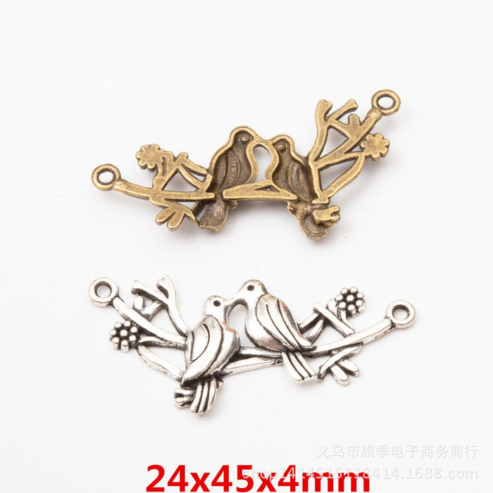 Zinc Alloy Birds On Branch Charm Pendant for DIY Necklace Bracelet Jewelry Making